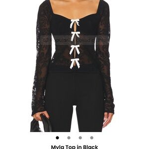 REVOLVE Black Long Sleeve Bustier Blouse